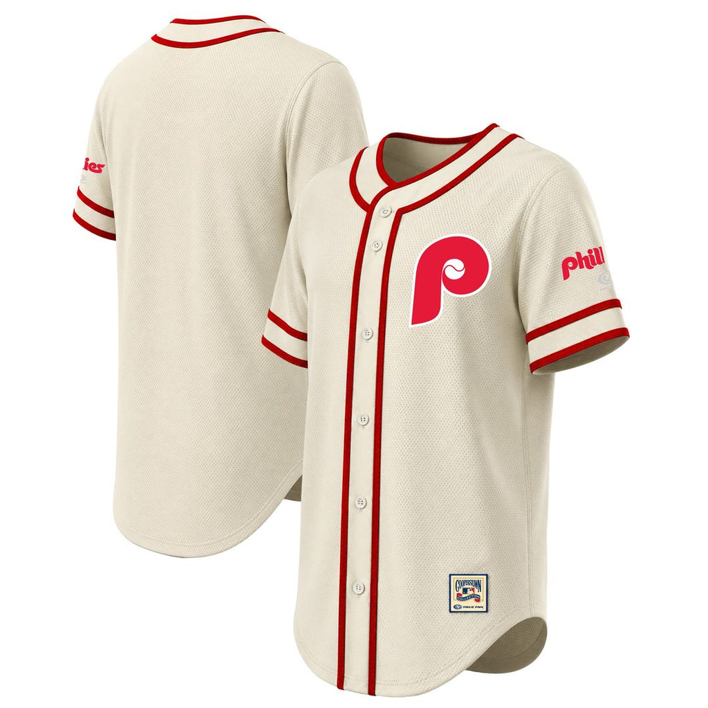 Philadelphia Phillies Stitches Throwback Fashion Jersey - Natural | MLB Fan Gear