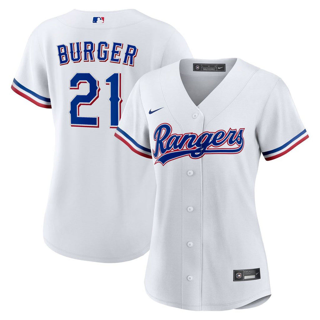 Jake Burger Texas Rangers Nike Women's Home Replica Jersey - White | MLB Fan Gear