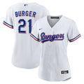 Jake Burger Texas Rangers Nike Women's Home Replica Jersey - White | MLB Fan Gear