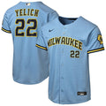 Christian Yelich Milwaukee Brewers Nike Youth Road Stadium Jersey - Powder Blue | MLB Fan Gear