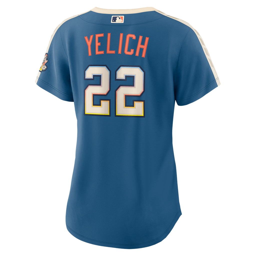 Christian Yelich Milwaukee Brewers Nike Women's 2026 City Connect Stadium Jersey - Mineral Blue | MLB Fan Gear