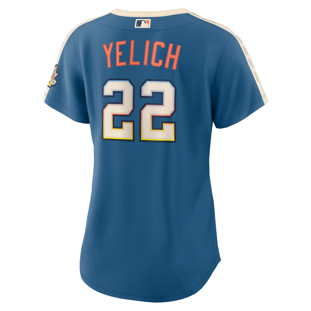 Christian Yelich Milwaukee Brewers Nike Women's 2026 City Connect Stadium Jersey - Mineral Blue | MLB Fan Gear
