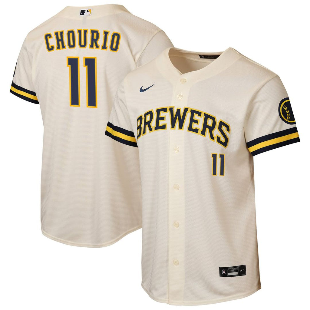 Jackson Chourio Milwaukee Brewers Nike Youth Home Stadium Jersey - Cream | MLB Fan Gear