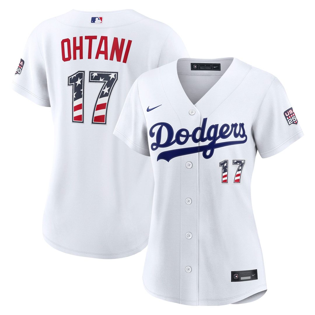 Shohei Ohtani Los Angeles Dodgers Nike Women's USA 250 Fourth of July Home Stadium Jersey - White | MLB Fan Gear