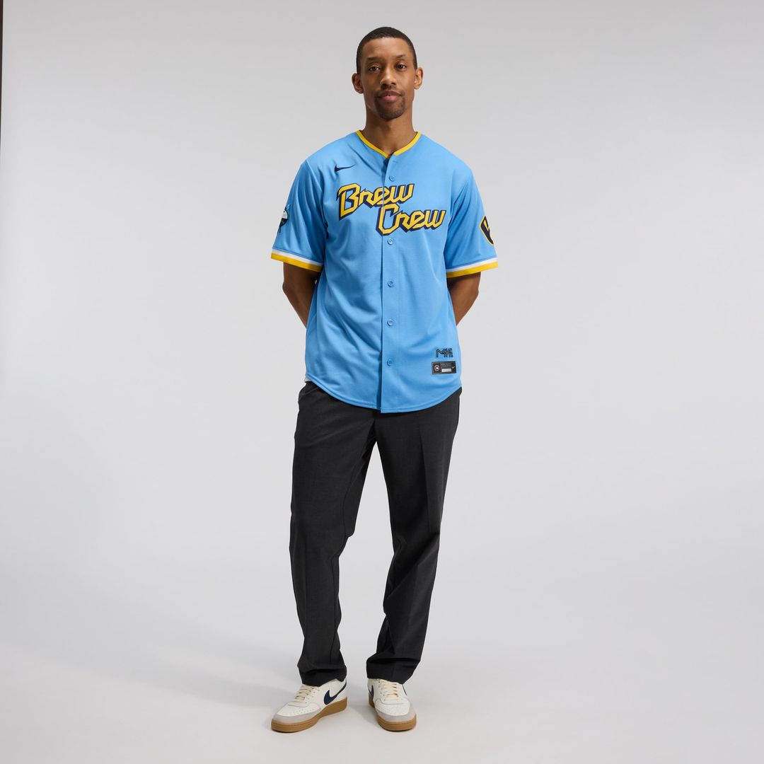 Milwaukee Brewers Nike City Connect Replica Team Jersey - Powder Blue | MLB Fan Gear