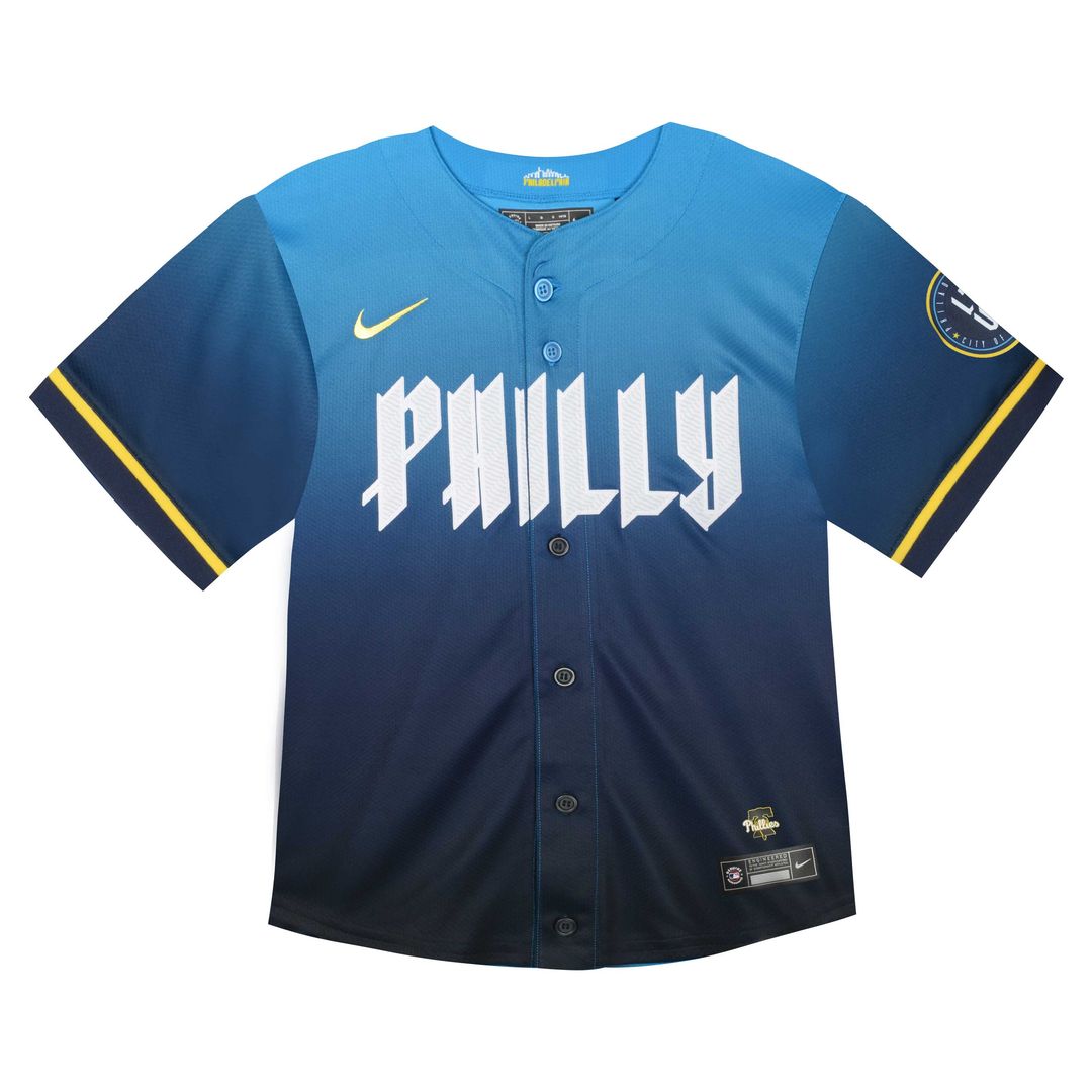 Bryce Harper Philadelphia Phillies Nike Toddler 2024 City Connect Limited Player Jersey - Blue | MLB Fan Gear