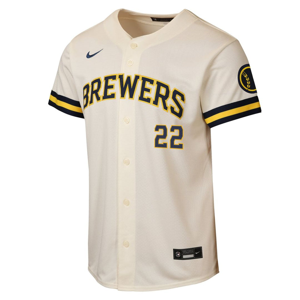 Christian Yelich Milwaukee Brewers Nike Youth Home Stadium Jersey - Cream | MLB Fan Gear