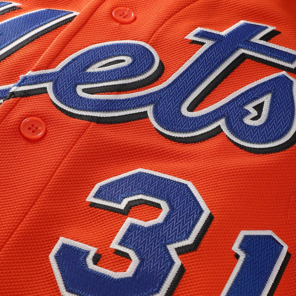 Mike Piazza New York Mets Mitchell & Ness Cooperstown Collection Mesh Batting Practice Button-Up Jersey - Orange | MLB Fan Gear