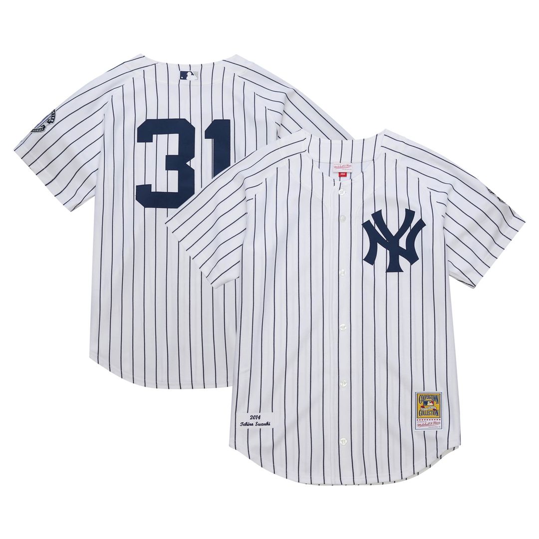 Ichiro Suzuki New York Yankees Mitchell & Ness 2014 Cooperstown Collection Authentic Throwback Jersey - White | MLB Fan Gear