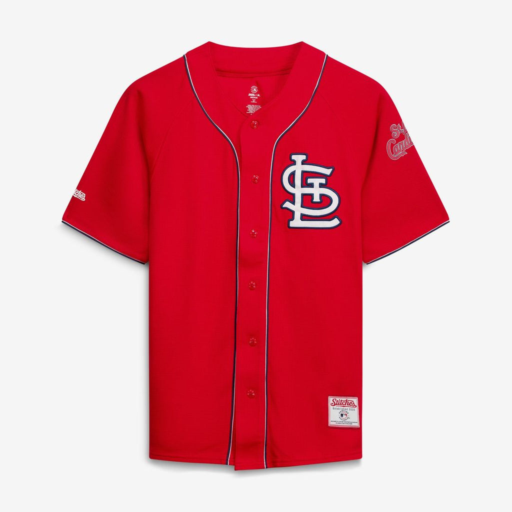 St. Louis Cardinals Stitches Team Color Full-Button Fashion Jersey - Red | MLB Fan Gear