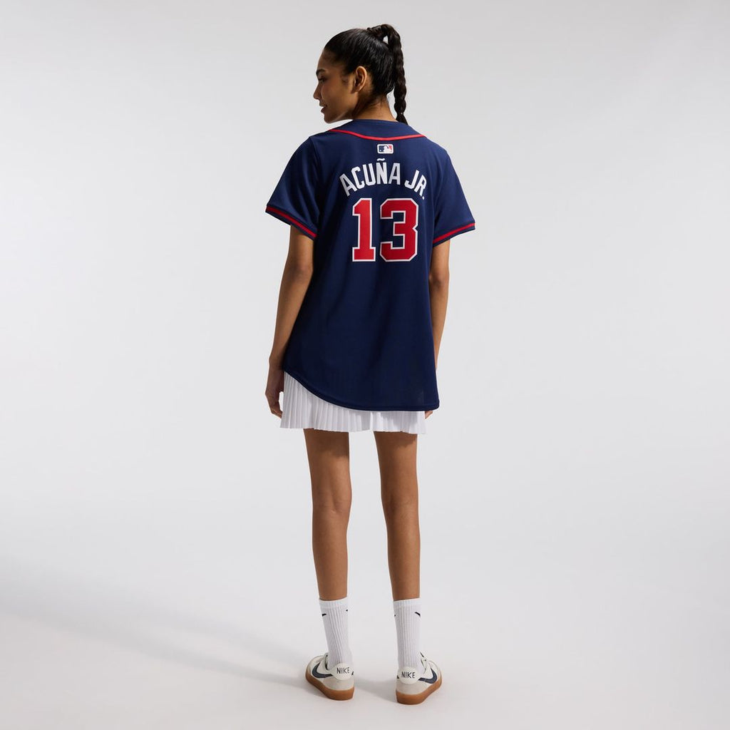 Ronald Acuña Jr. Atlanta Braves Nike Women's Alternate Limited Player Jersey – Navy | MLB Fan Gear
