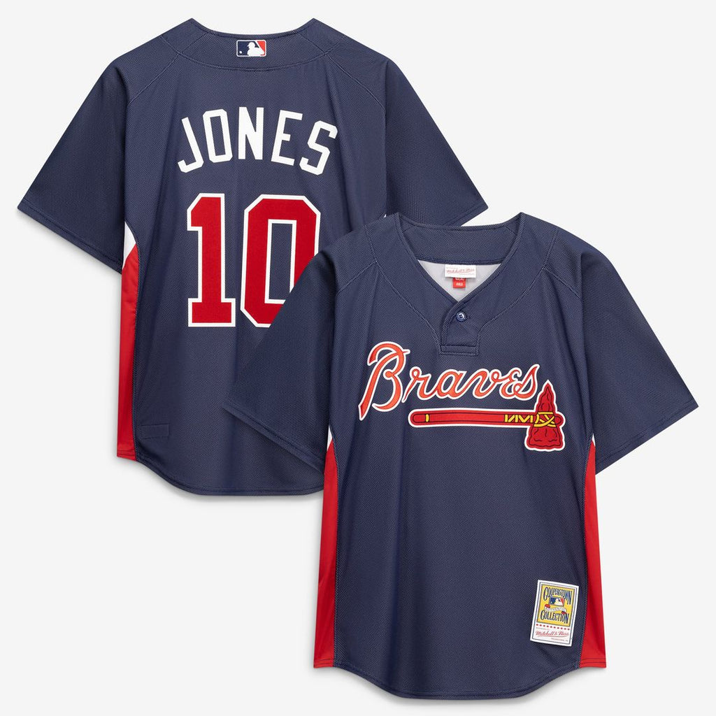 Chipper Jones Atlanta Braves Mitchell & Ness Authentic Batting Practice Jersey - Navy | MLB Fan Gear