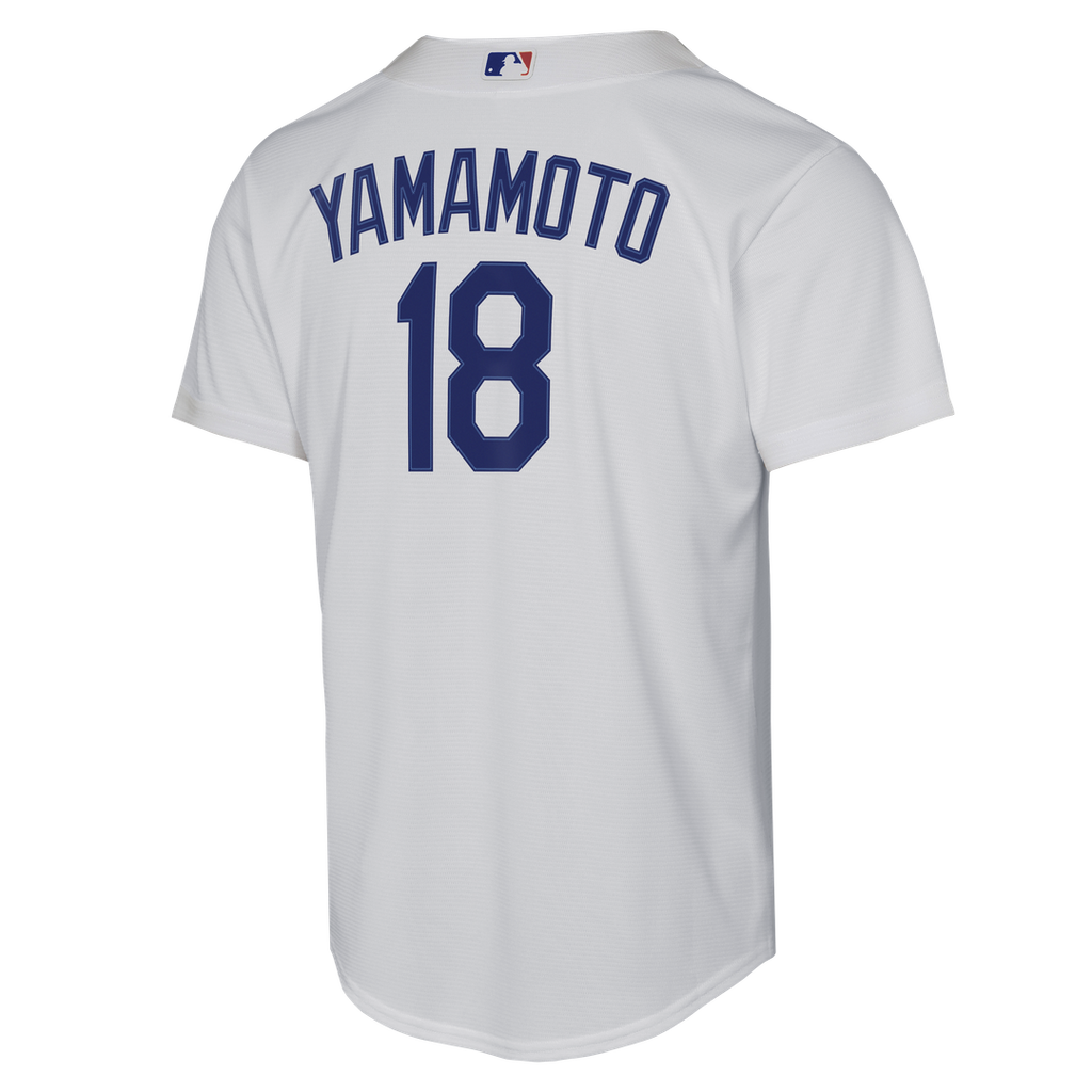 Yoshinobu Yamamoto Los Angeles Dodgers Nike Youth Home Baseline Jersey - White | MLB Fan Gear