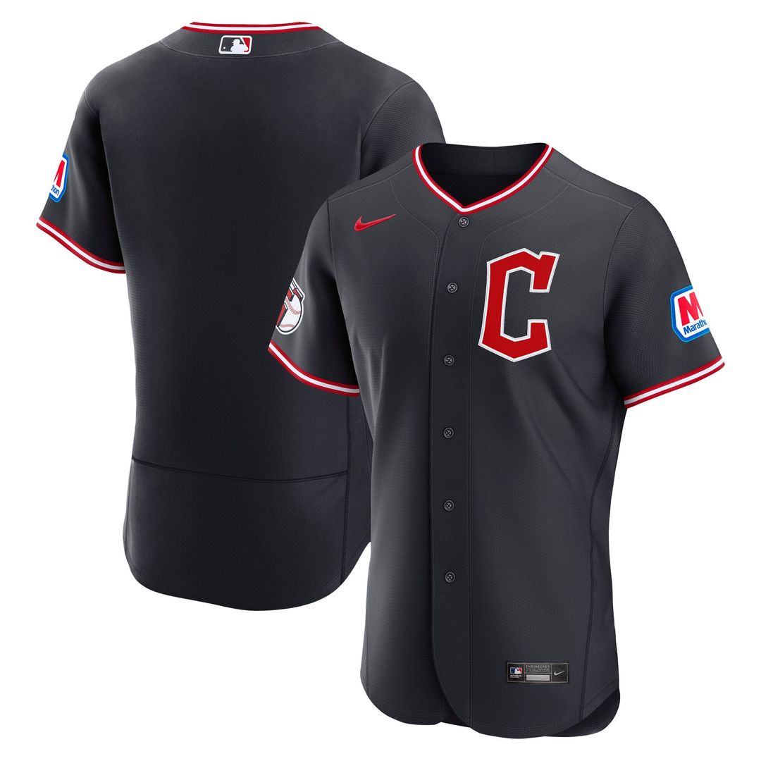 Cleveland Guardians Nike Alternate Authentic Sponsor Patch Jersey - Navy | MLB Fan Gear