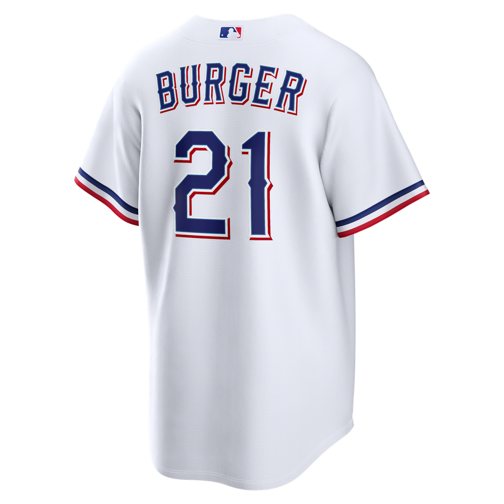 Jake Burger Texas Rangers Nike Home Replica Jersey - White | MLB Fan Gear