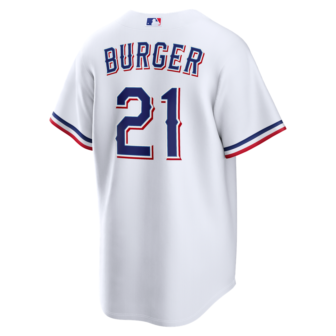 Jake Burger Texas Rangers Nike Home Replica Jersey - White | MLB Fan Gear