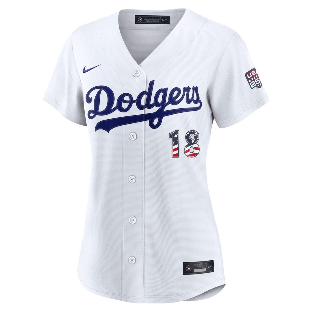 Yoshinobu Yamamoto Los Angeles Dodgers Nike Women's USA 250 Fourth of July Home Stadium Jersey - White | MLB Fan Gear