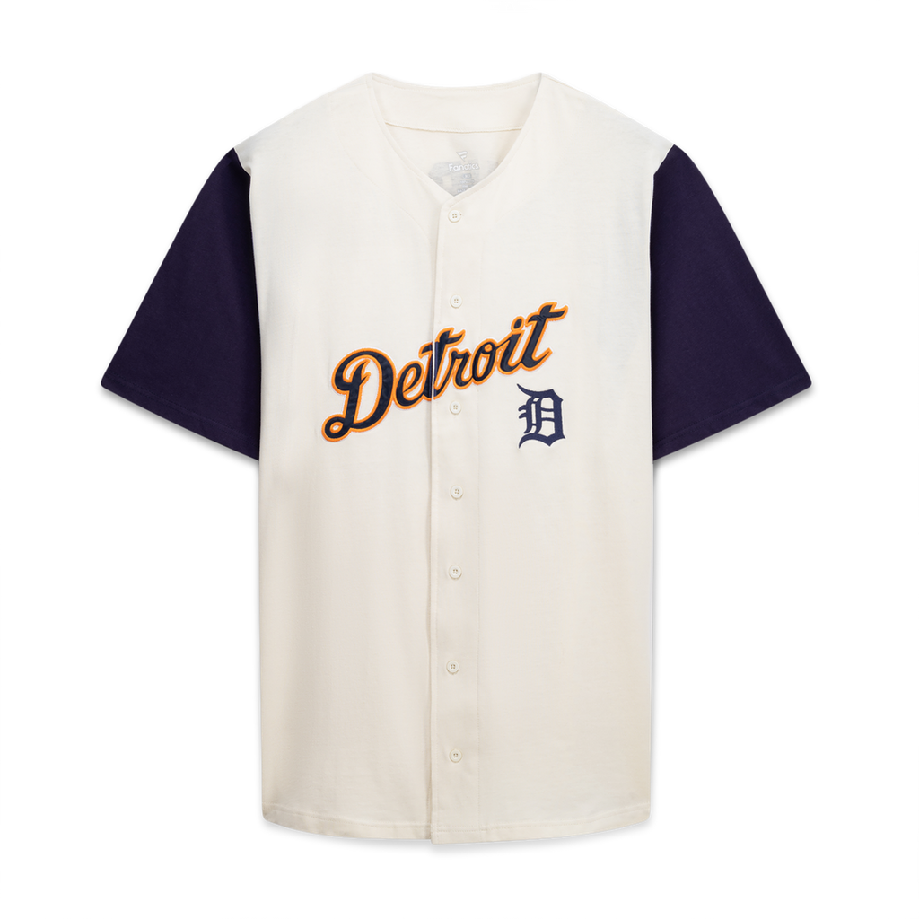 Detroit Tigers Profile Big & Tall Two-Color Fashion Jersey - Cream/ Navy | MLB Fan Gear