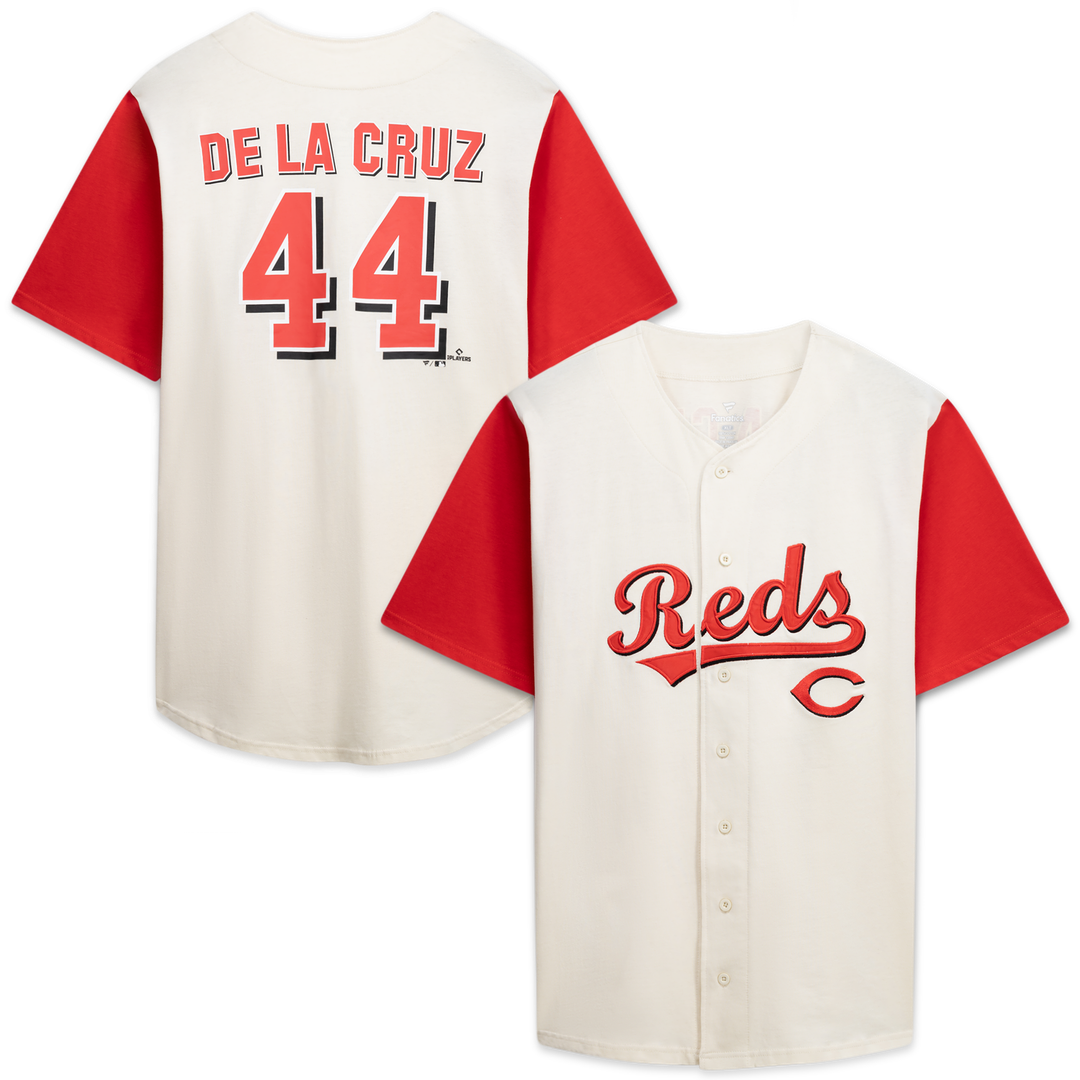 Cincinnati Reds Profile Big & Tall Two-Color Fashion Jersey - Cream/ Red | MLB Fan Gear