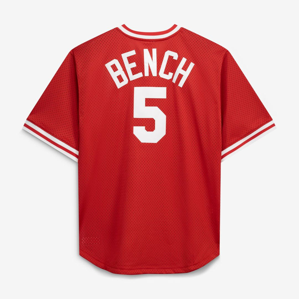 Johnny Bench Cincinnati Reds Mitchell & Ness Cooperstown Collection Big & Tall Mesh Batting Practice Jersey - Red | MLB Fan Gear