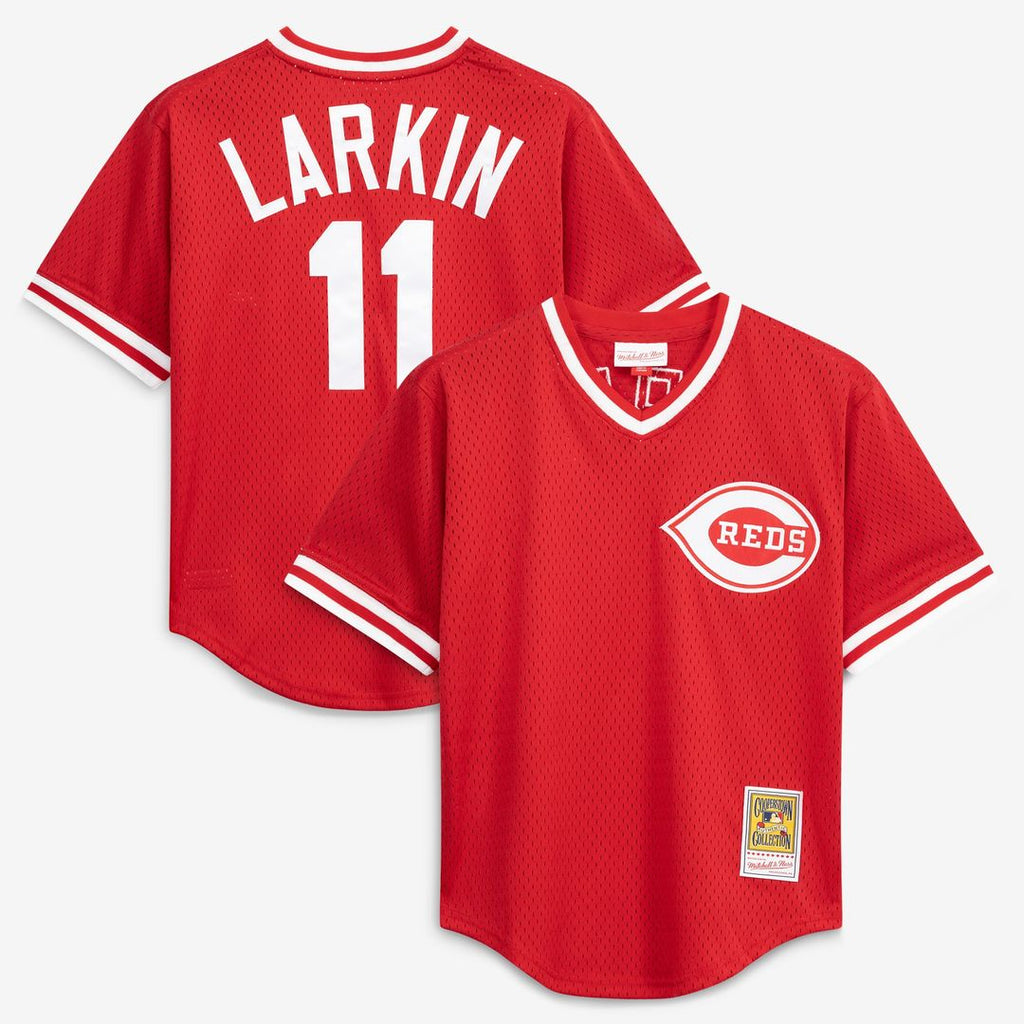 Barry Larkin Cincinnati Reds Mitchell & Ness Authentic Batting Practice Jersey - Red | MLB Fan Gear