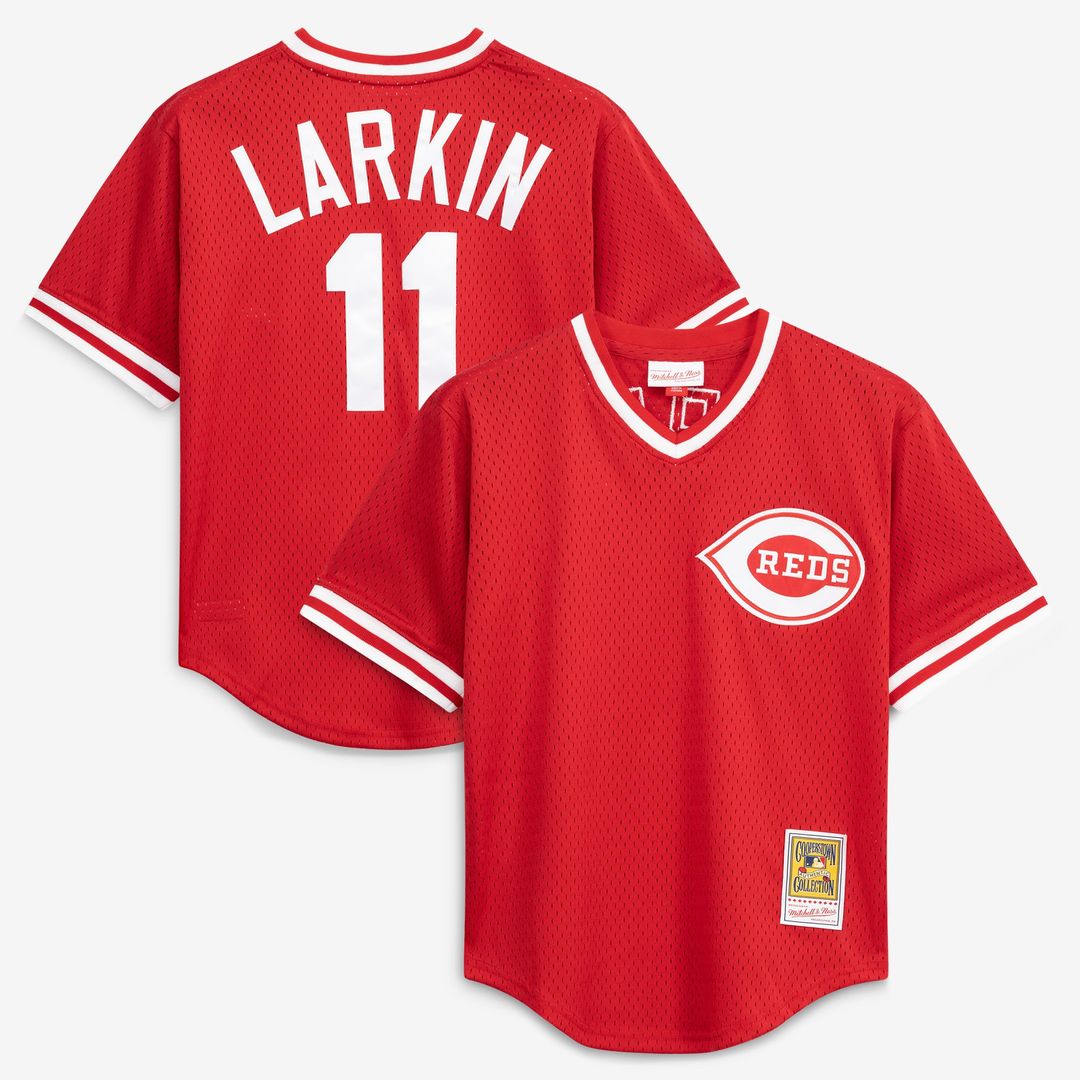 Barry Larkin Cincinnati Reds Mitchell & Ness Authentic Batting Practice Jersey - Red | MLB Fan Gear