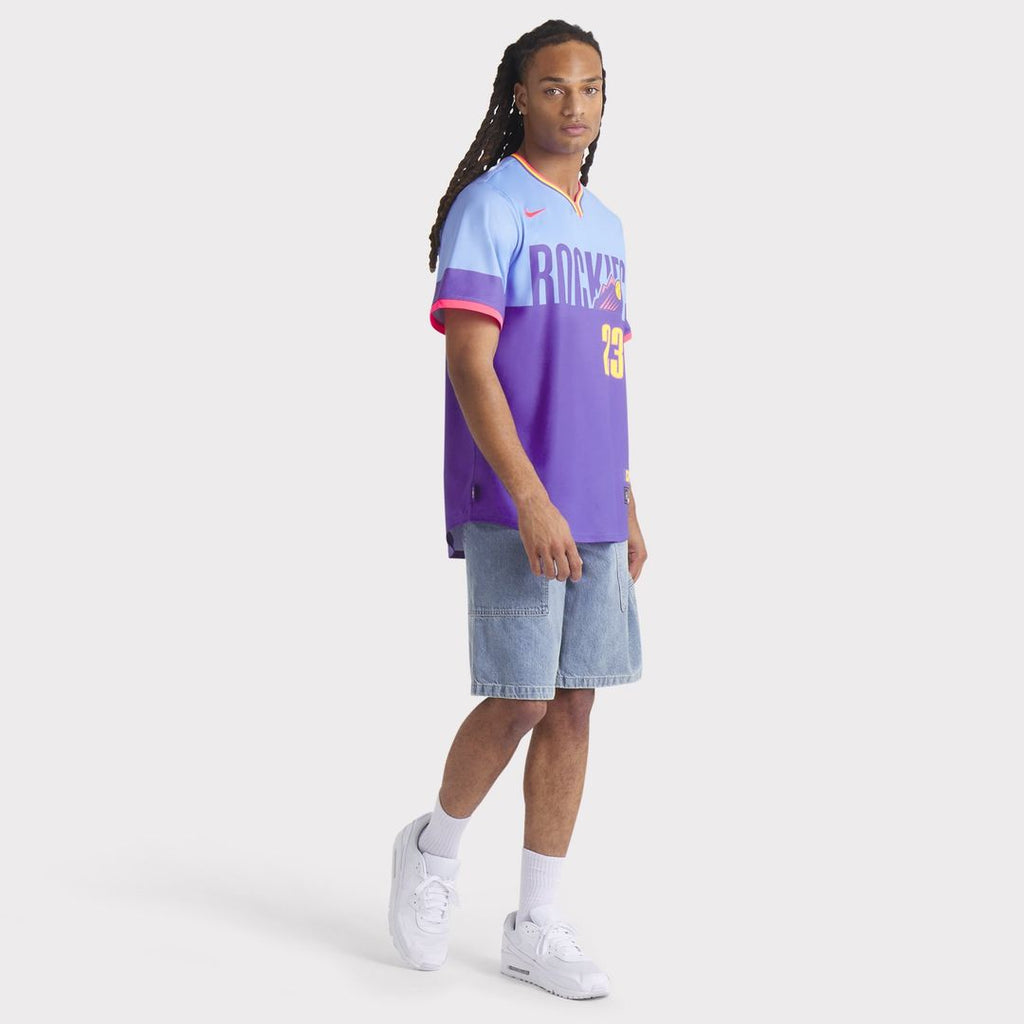 Kris Bryant Colorado Rockies Nike 2025 City Connect Limited Player Jersey - Purple/ Light Blue | MLB Fan Gear