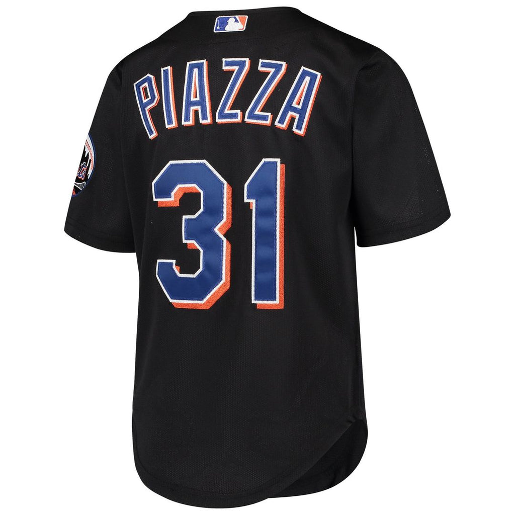 Mike Piazza New York Mets Mitchell & Ness Youth Cooperstown Collection Mesh Batting Practice Jersey - Black | MLB Fan Gear