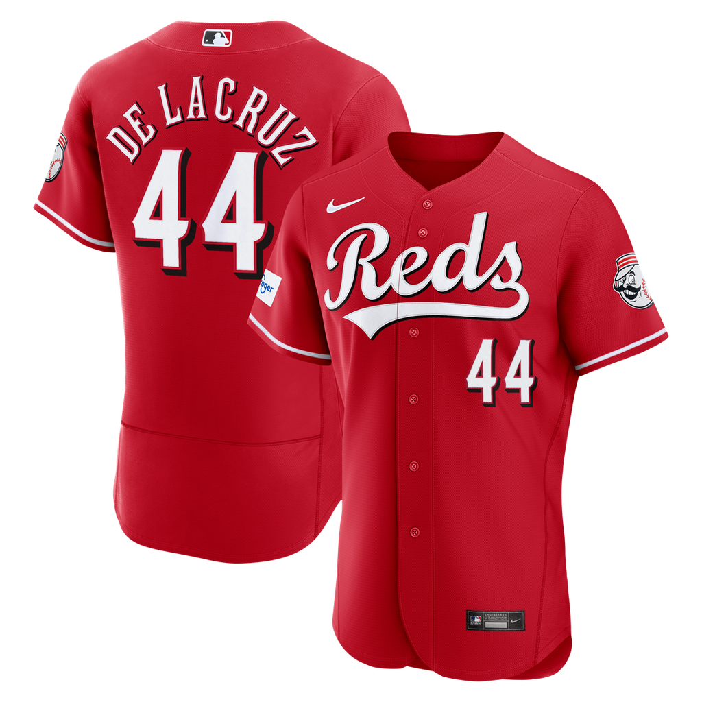 Elly De La Cruz Cincinnati Reds Nike Alternate Authentic Sponsor Patch Jersey - Red | MLB Fan Gear