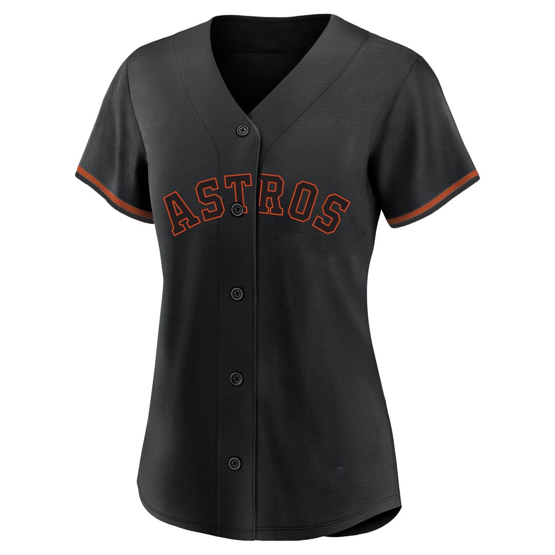 Jose Altuve Houston Astros Profile Women's Plus Size Player Name & Number Fashion Jersey - Black | MLB Fan Gear