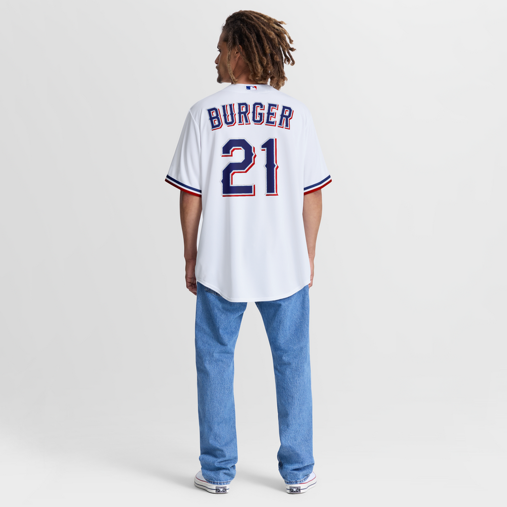 Jake Burger Texas Rangers Nike Home Replica Jersey - White | MLB Fan Gear