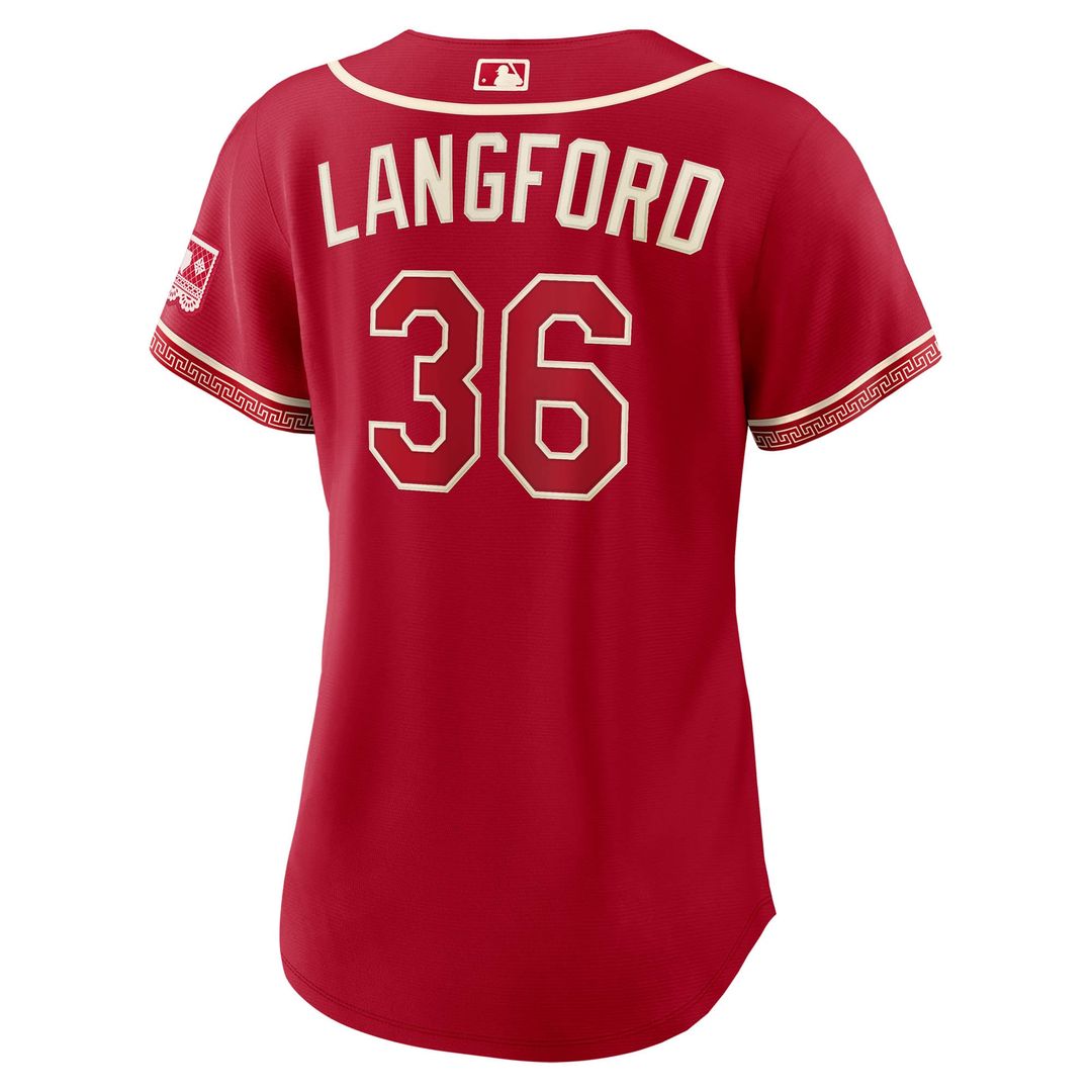 Wyatt Langford Texas Rangers Nike Women's 2026 City Connect Stadium Jersey - Red | MLB Fan Gear