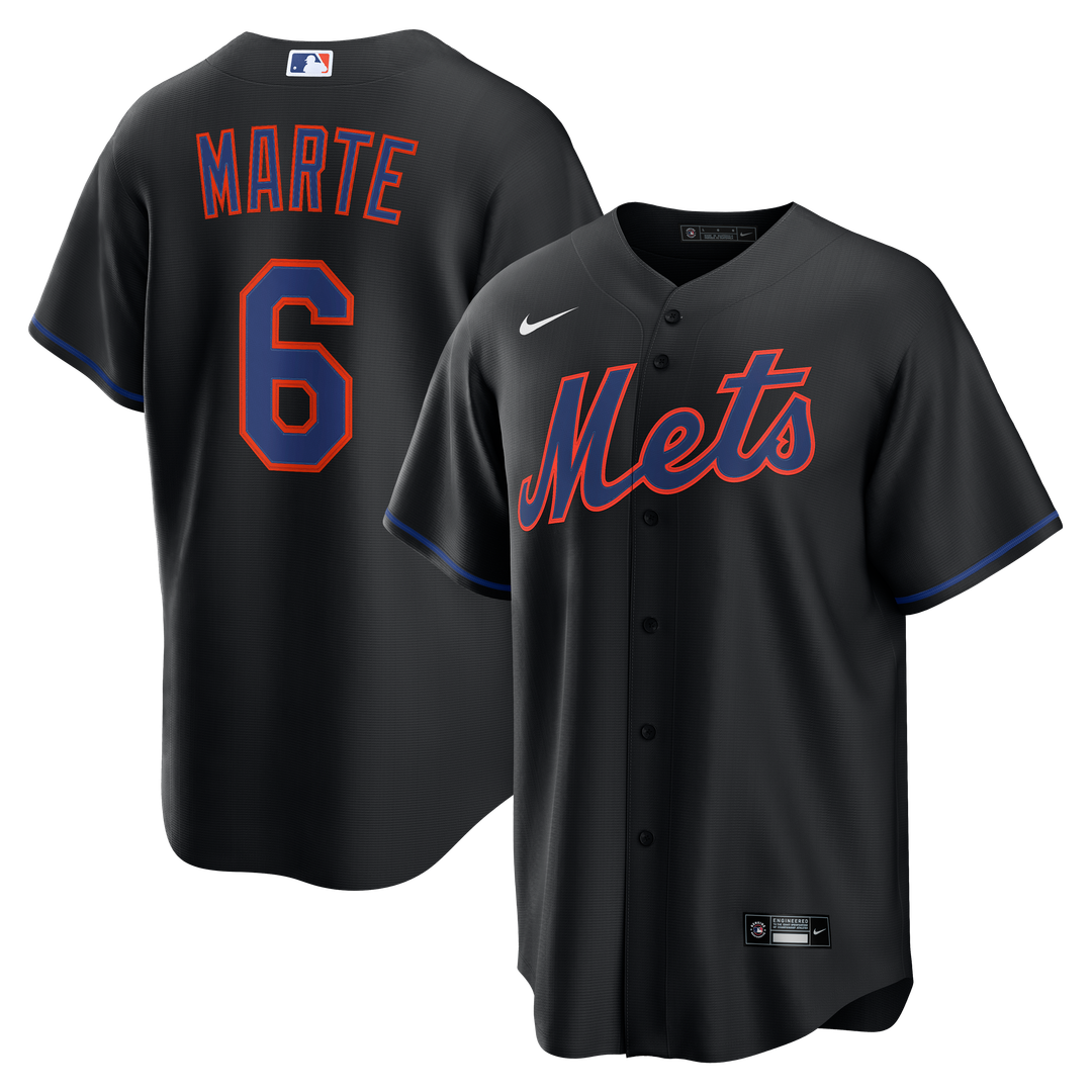 Starling Marte New York Mets Nike Alternate Replica Jersey - Black | MLB Fan Gear