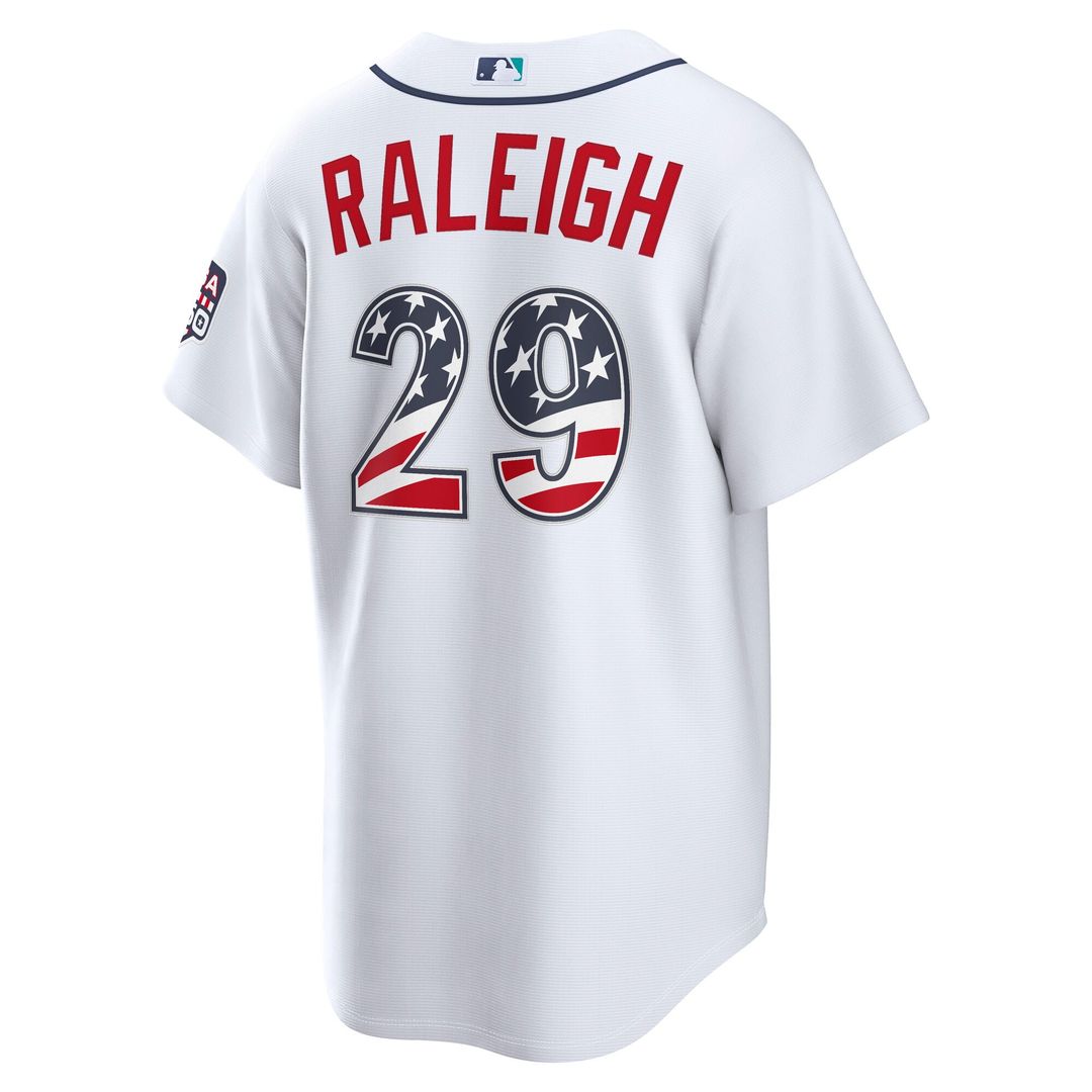 Cal Raleigh Seattle Mariners Nike USA 250 Fourth of July Home Stadium Jersey - White | MLB Fan Gear