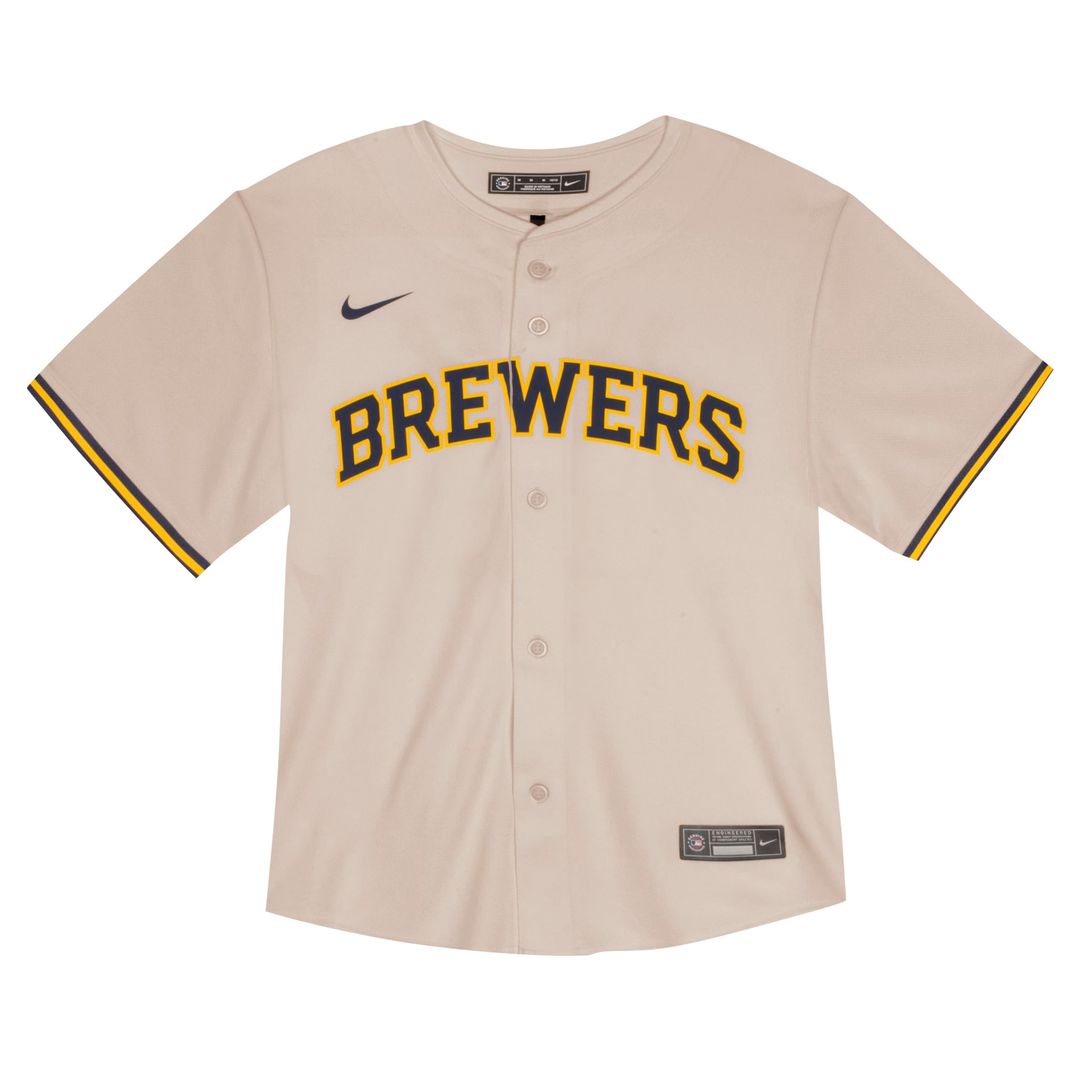 Christian Yelich Milwaukee Brewers Nike Toddler Home Game Jersey - Cream | MLB Fan Gear