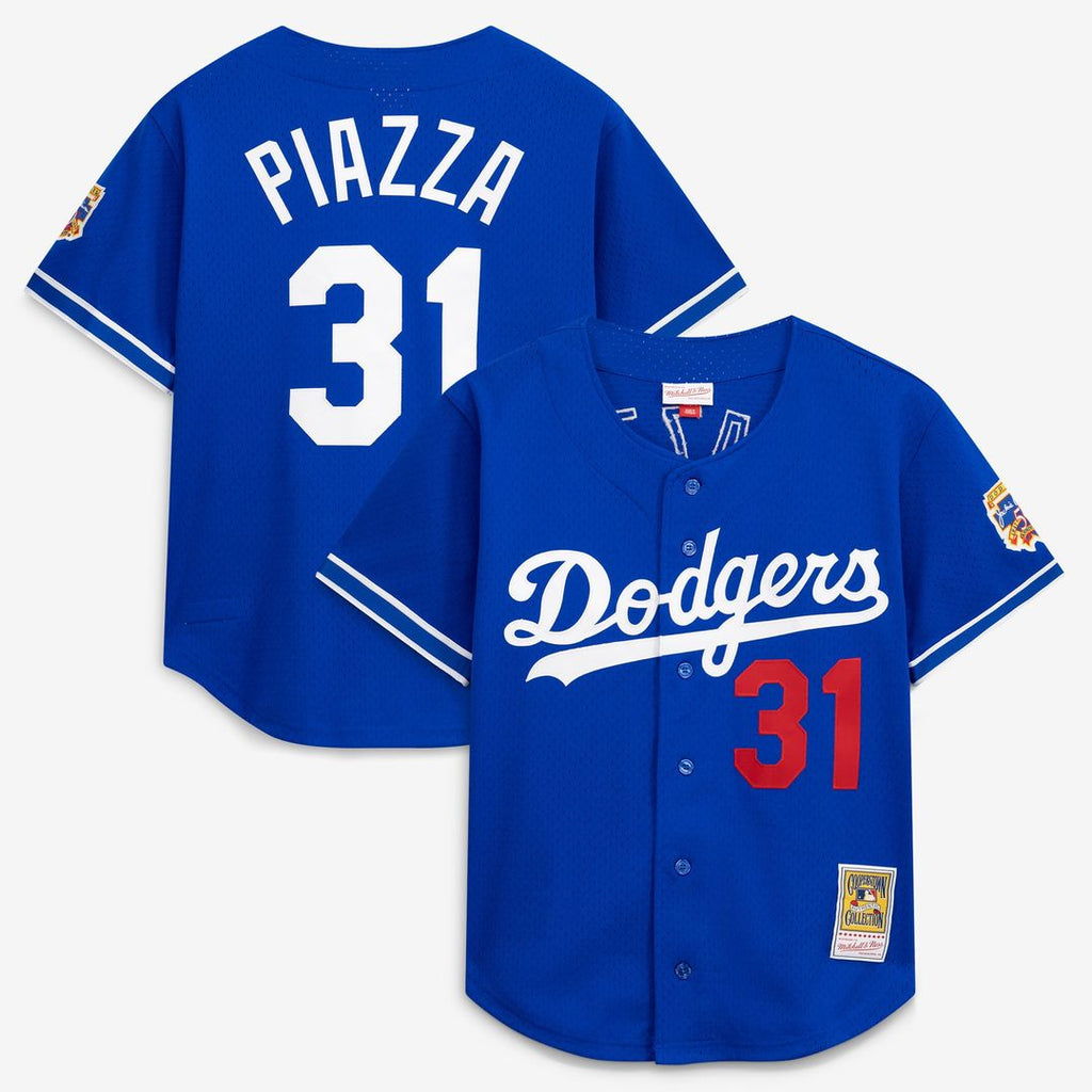 Mike Piazza Los Angeles Dodgers Mitchell & Ness Cooperstown Collection Mesh Batting Practice Button-Up Jersey - Royal | MLB Fan Gear