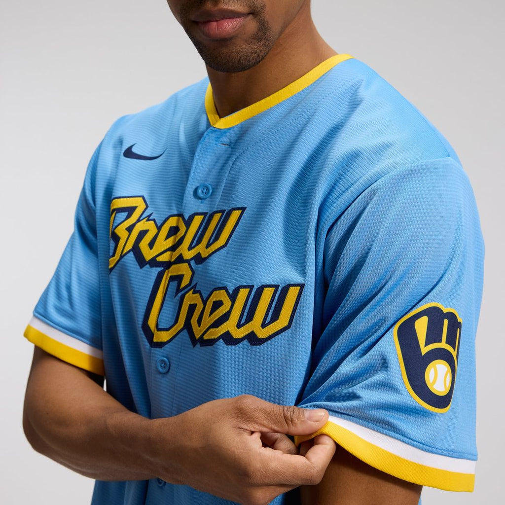 Milwaukee Brewers Nike City Connect Replica Team Jersey - Powder Blue | MLB Fan Gear