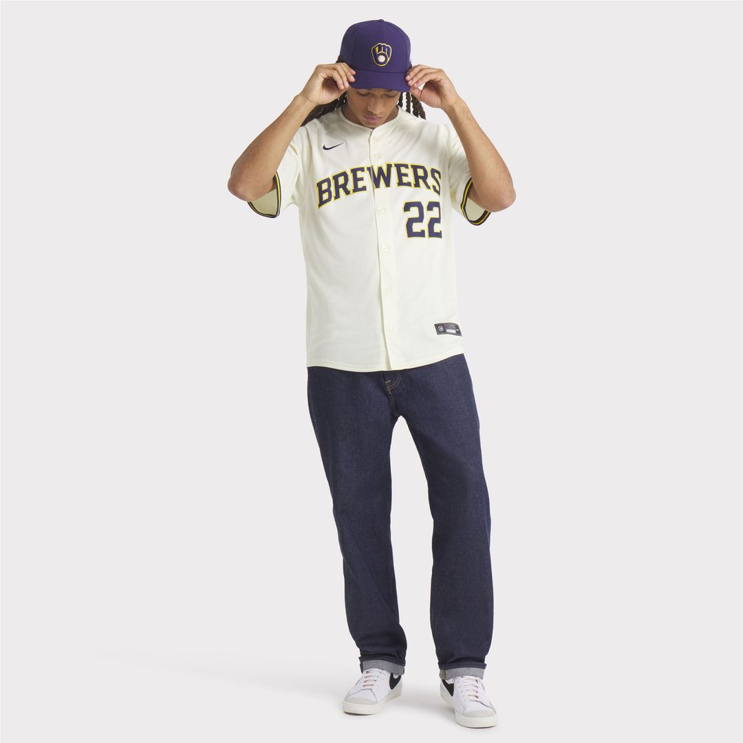 Christian Yelich Milwaukee Brewers Nike Home Limited Player Jersey - Cream | MLB Fan Gear