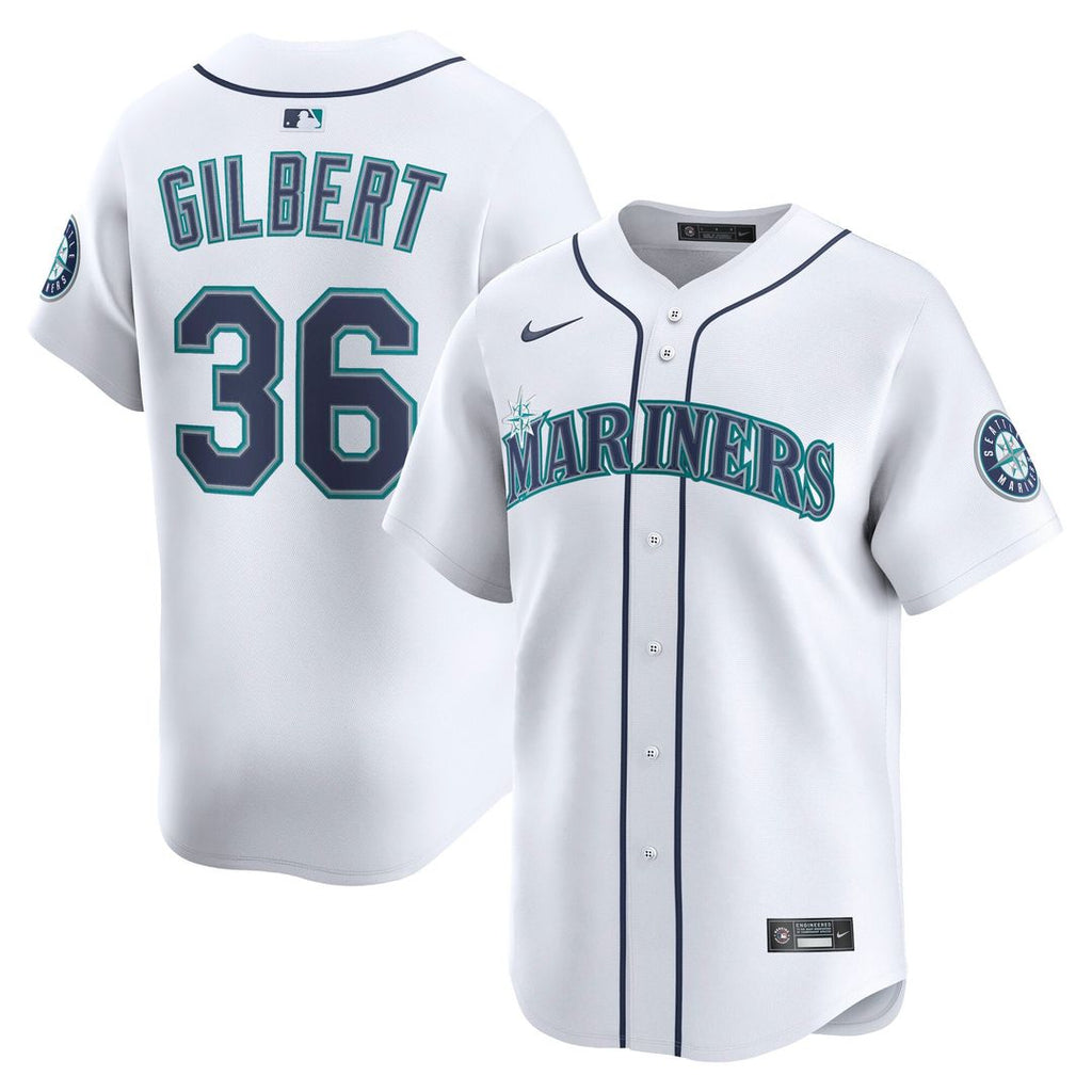 Logan Gilbert Seattle Mariners Nike Home Limited Player Jersey - White | MLB Fan Gear