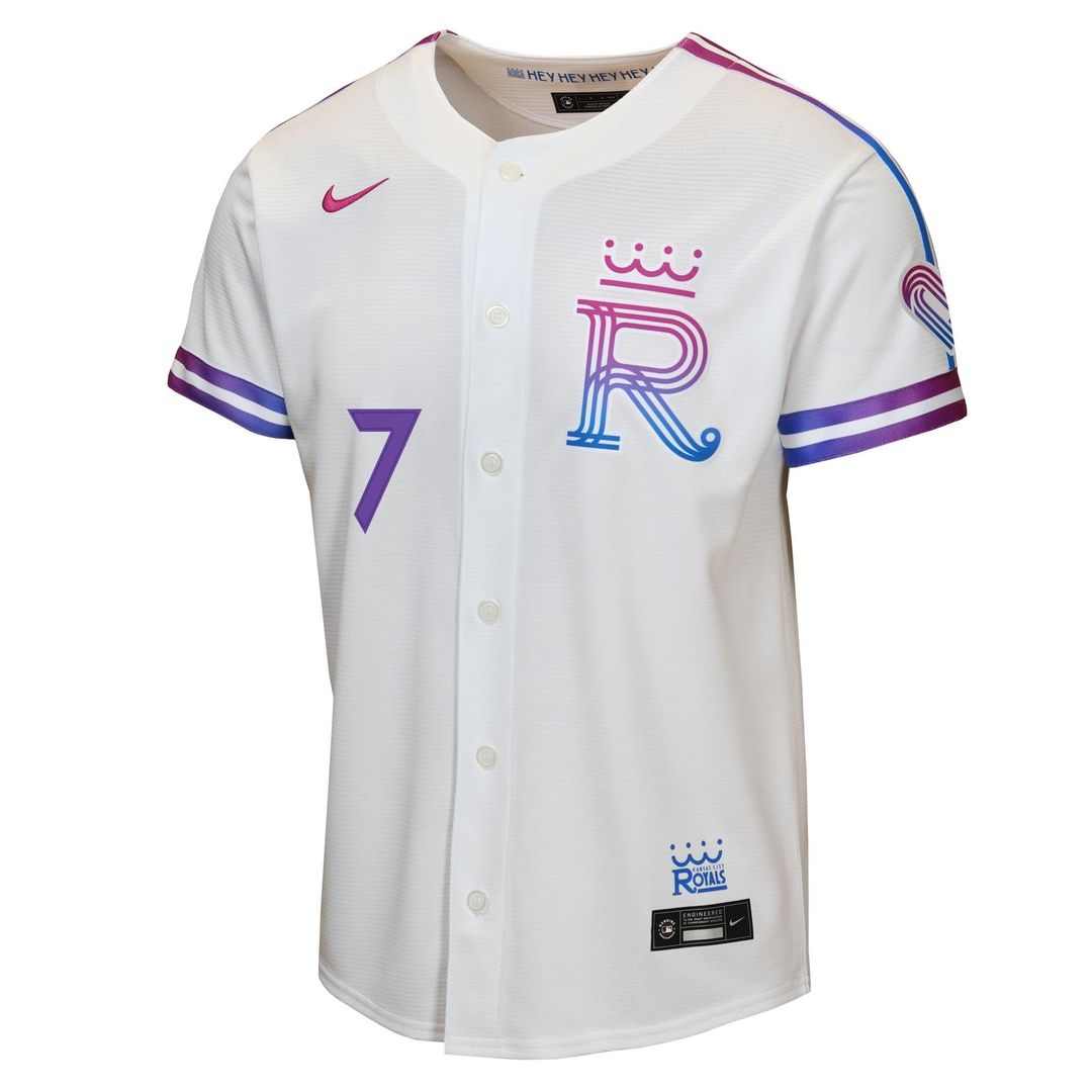 Bobby Witt Jr. Kansas City Royals Nike Youth 2026 City Connect Stadium Jersey - White | MLB Fan Gear