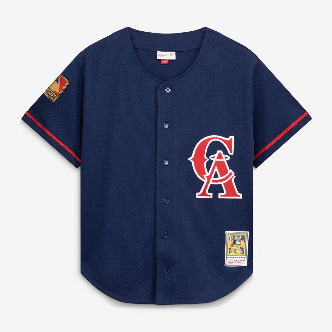 Bo Jackson California Angels Mitchell & Ness Cooperstown Collection Mesh Batting Practice Button-Up Jersey - Navy | MLB Fan Gear