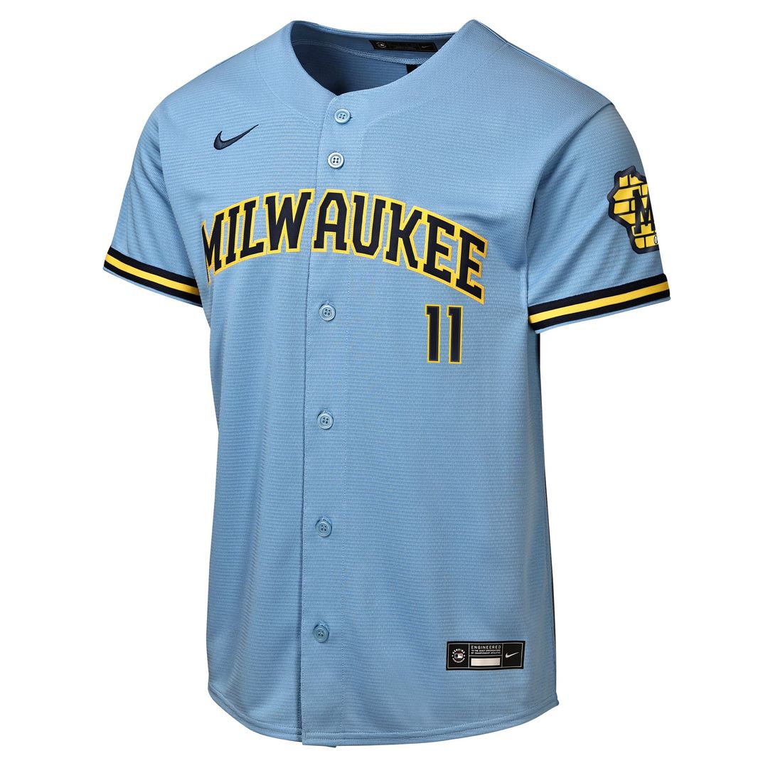 Jackson Chourio Milwaukee Brewers Nike Youth Home Stadium Jersey - Cream | MLB Fan Gear