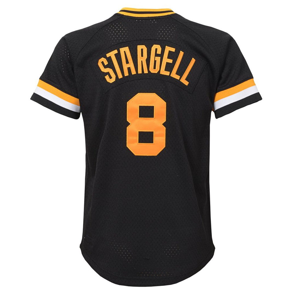 Willie Stargell Pittsburgh Pirates Mitchell & Ness Youth Cooperstown Collection Mesh Batting Practice Jersey - Black | MLB Fan Gear