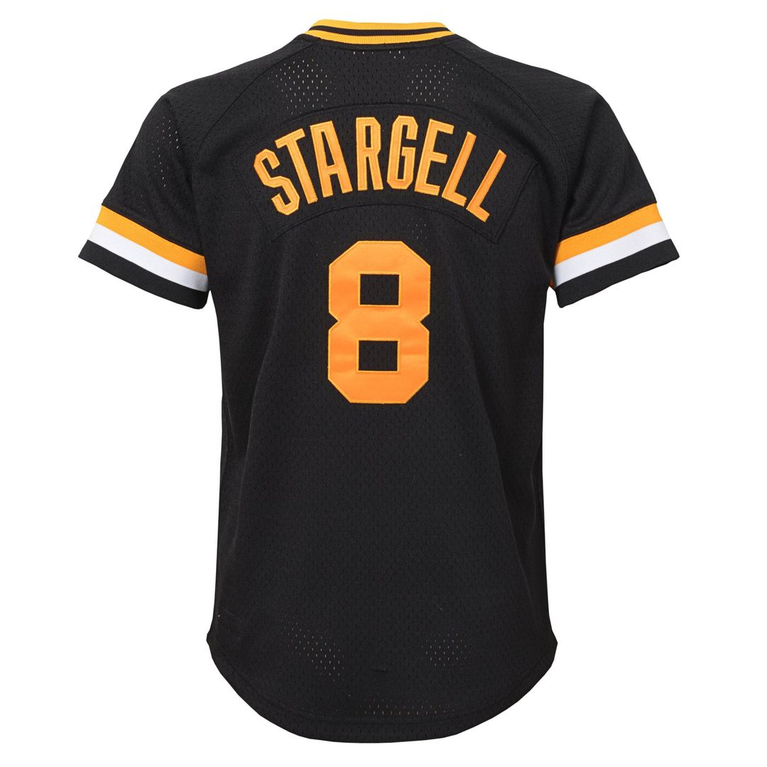 Willie Stargell Pittsburgh Pirates Mitchell & Ness Youth Cooperstown Collection Mesh Batting Practice Jersey - Black | MLB Fan Gear