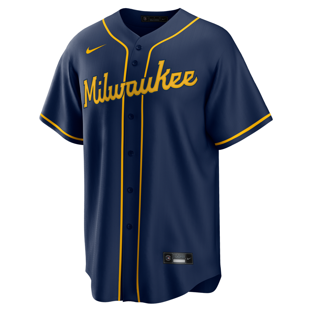 Milwaukee Brewers Nike Alternate Replica Team Jersey - Navy | MLB Fan Gear