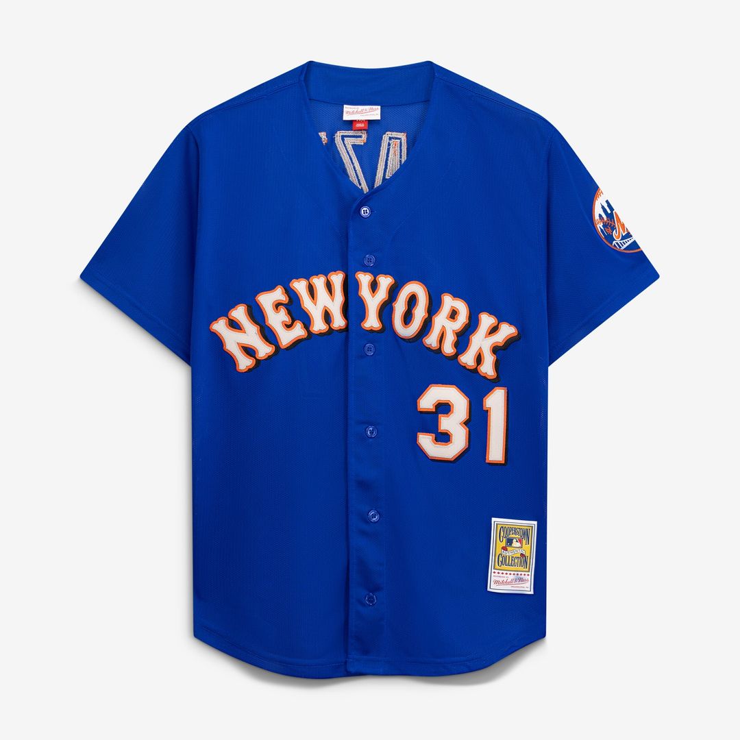 Mike Piazza New York Mets Mitchell & Ness Cooperstown Collection Mesh Batting Practice Button-Up Jersey - Royal | MLB Fan Gear