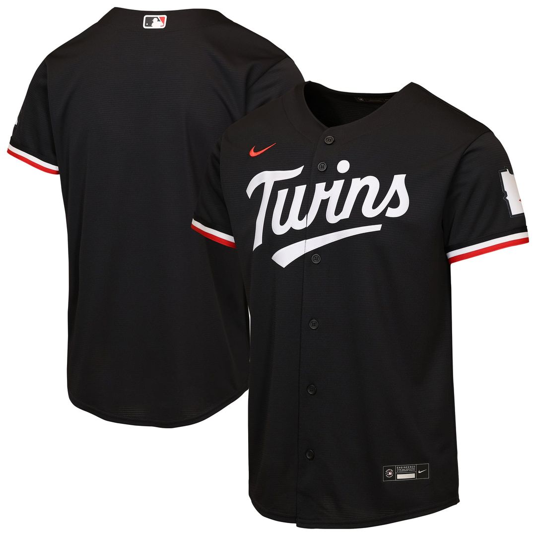Minnesota Twins Nike Youth Alternate 2 Stadium Jersey - Black | MLB Fan Gear