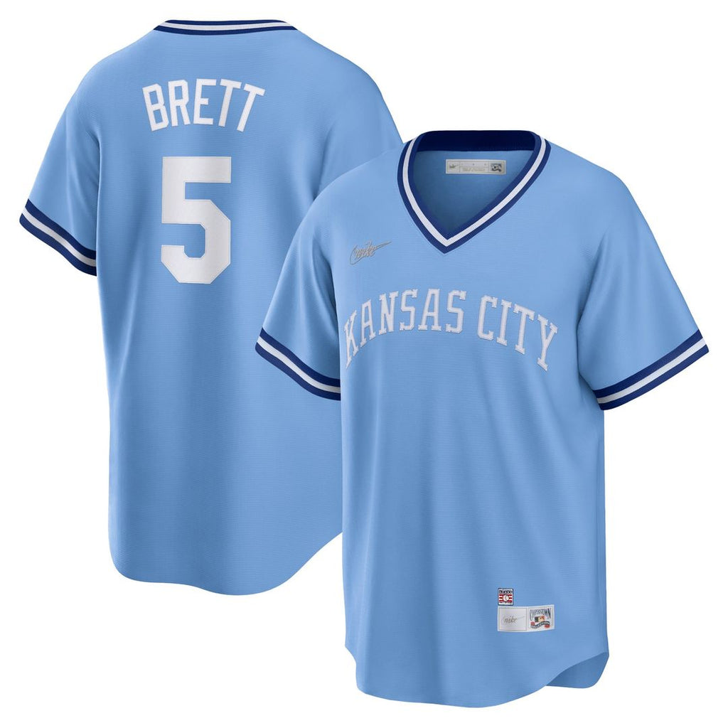 George Brett Kansas City Royals Nike Road Cooperstown Collection Player Jersey - Light Blue | MLB Fan Gear