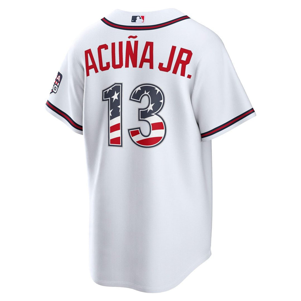 Ronald Acuña Jr. Atlanta Braves Nike USA 250 Fourth of July Home Stadium Jersey - White | MLB Fan Gear