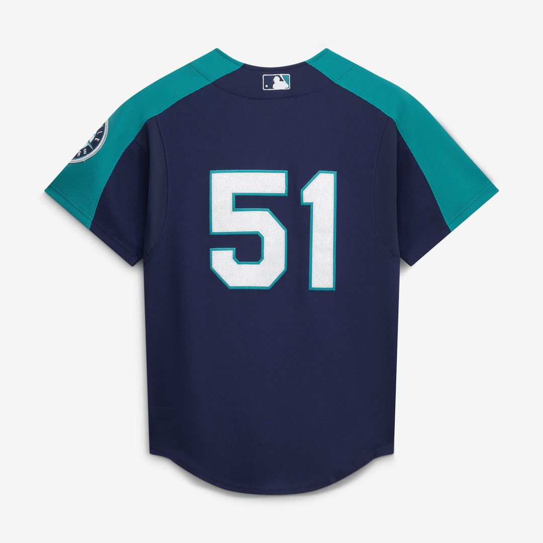 Ichiro Suzuki Seattle Mariners Mitchell & Ness 2006 Cooperstown Mesh Batting Practice Button-Up Jersey - Navy | MLB Fan Gear